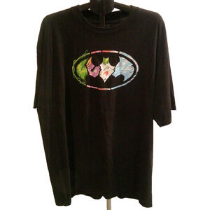 Batman The Joker Batman Logo Shirt Size Men's 3XLT Black Short Sleeve